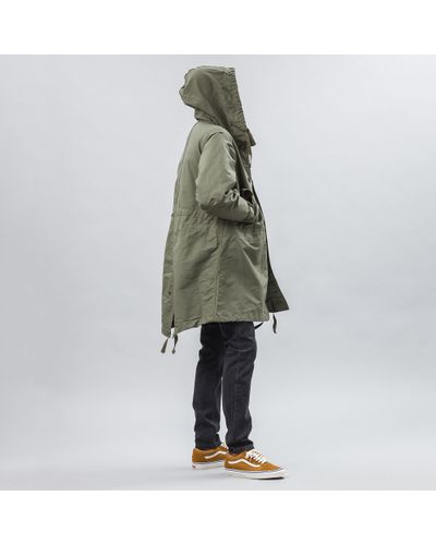 Engineered Garments Cotton Highland Parka In Olive Double Cloth in 