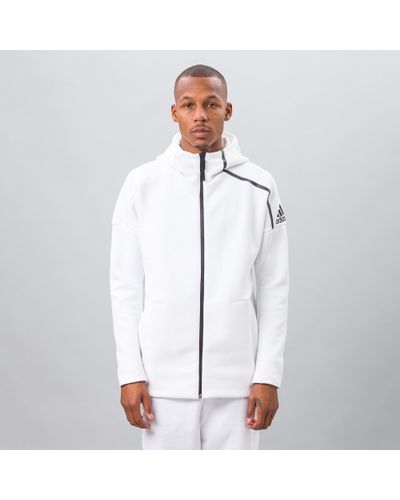 adidas Originals Cotton Z.n.e. Hoodie In White in Black for Men - Lyst