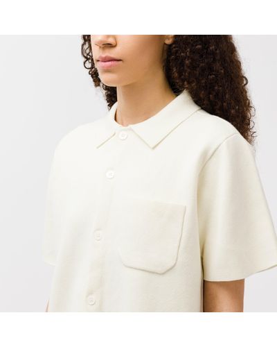 Stussy Perforated Swirl Knit Shirt in Natural | Lyst