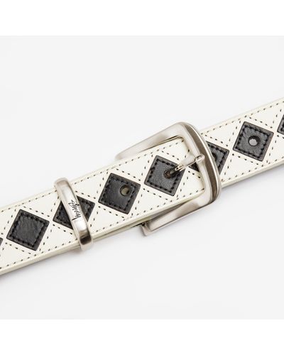 Stussy Argyle Stitch Leather Belt for Men | Lyst