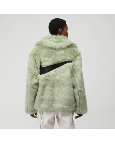 Nike X Ambush Women S Reversible Faux, Green Fur Coat Womens