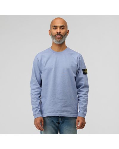 Stone Island Cotton 62150 Long Sleeve Sweatshirt In Lavender in Blue for  Men - Lyst