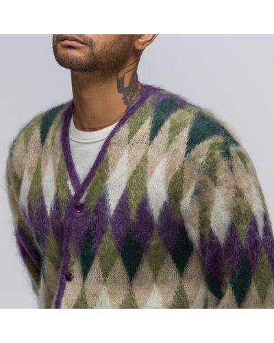 Needles Diamond Mohair Cardigan In 