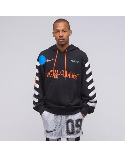 Nike X Off-white Hoodie In Black/orange for Men | Lyst