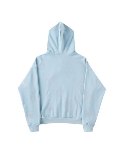 Unknown Baby Blue Rhinestone Zip Hoodie for Men | Lyst