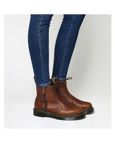 Dr. Martens Leather 2976 Zip Chelsea Boot in Brown - Lyst