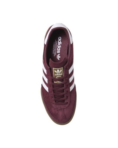 adidas jeans trainers maroon