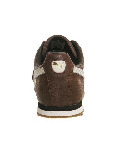 puma brown suede sneakers
