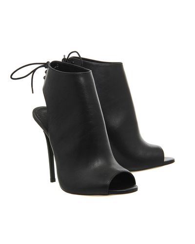 black open toe shoe boots