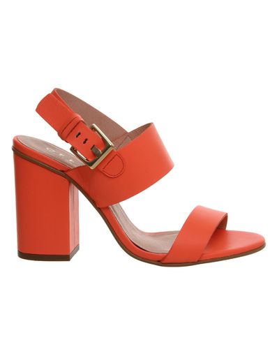 coral block heels