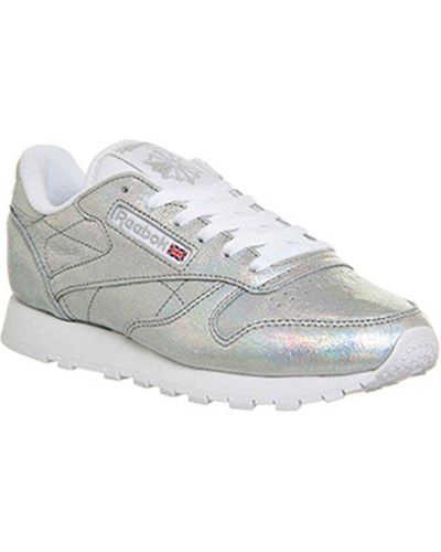 Reebok Classic Leather in Silver (Metallic) - Lyst