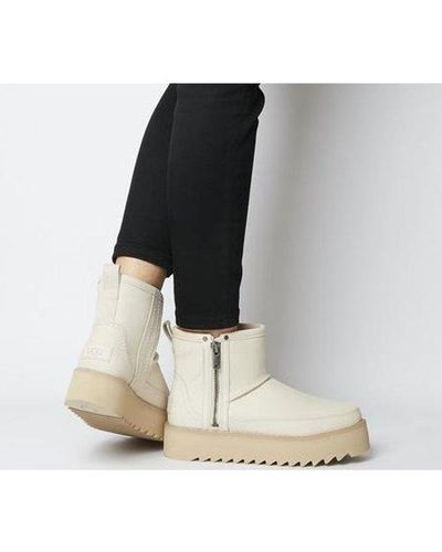 UGG Leather Classic Rebel Biker Mini in Bone (Natural) | Lyst