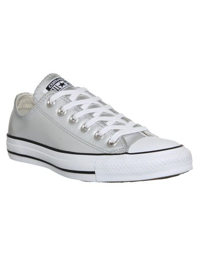 converse all star low leather grey mono