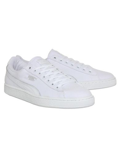 PUMA Basket Classic Canvas in White for Men - Lyst