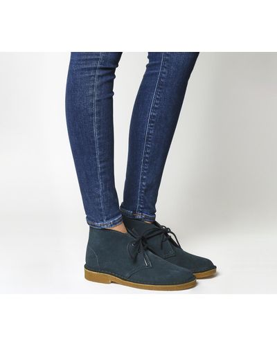 clarks desert boots navy