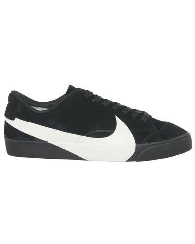 nike blazer city low black white