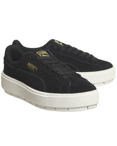 suede platform trace trainers puma black