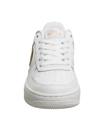 nike air force 1 trainers white metallic rose gold