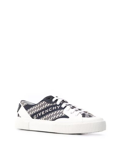 givenchy chain tennis light low sneakers in canvas