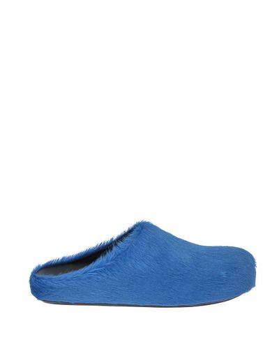 Marni Leather Blue Slides - Lyst