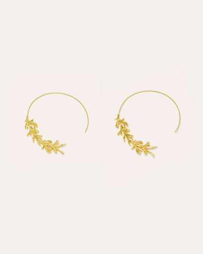 Ottoman Hands Zephyr Gold Pull Through Hoop Earrings - Multicolor