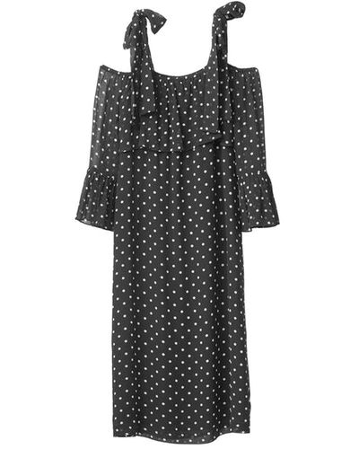 Ganni Synthetic Monette Georgette Maxi Dress in Black - Lyst
