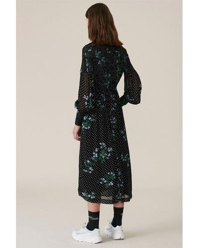 ganni rometty georgette smock dress