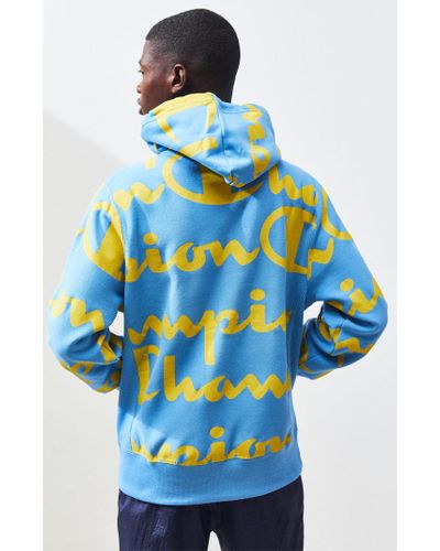 blue and yellow champion sweatshirt Off 