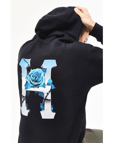 Huf Fleece Ice Rose Classic H Pullover Hoodie in Black for Men | Lyst