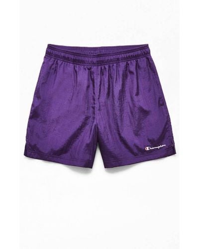 champion athletics purple shorts
