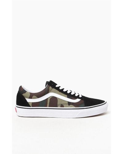black and grey camo vans