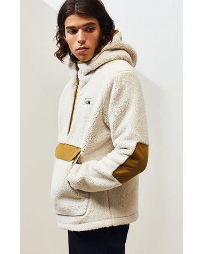 The North Face Cream Campshire Fleece Hoodie in Natural for Men - Lyst
