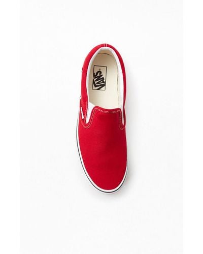 red vans slip on womens