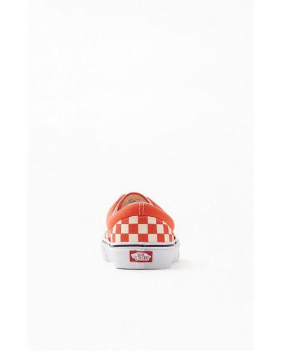 Vans Canvas Orange & White Checkerboard Era Shoes for Men - Lyst