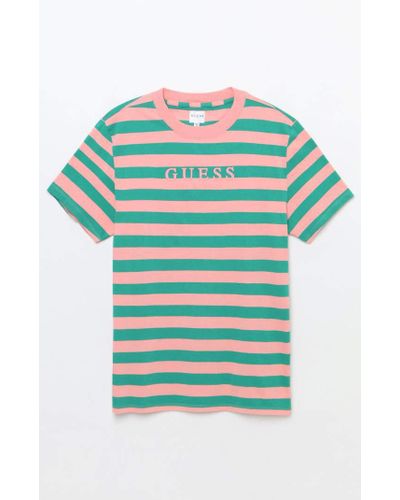 Guess Palm Striped T-shirt in Green ...