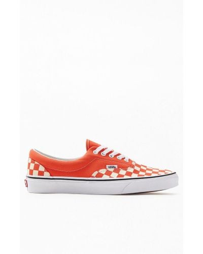 orange checkerboard vans