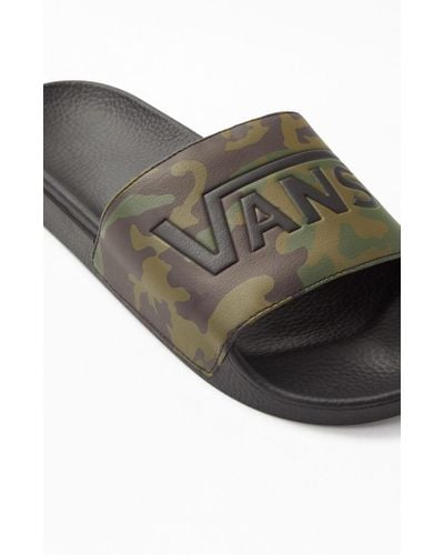 camo vans slides