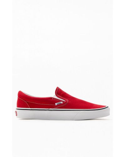 red vans slip on womens