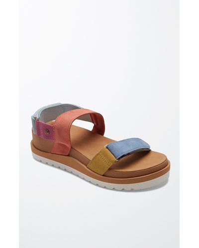 Roxy Himari Leather Sandals in Ivory (White) - Lyst