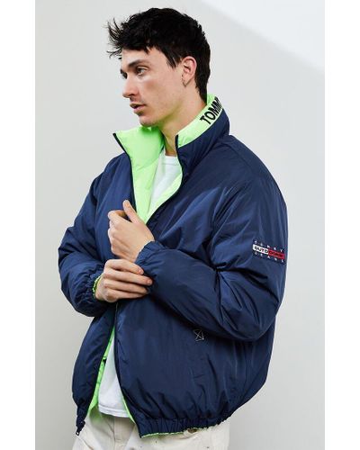 Tommy Hilfiger Denim Reversible Puffer Jacket in Neon Green (Green) for Men  - Lyst