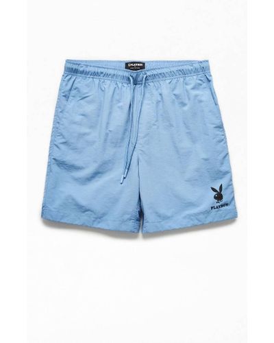 Blue playboy shorts Clearance