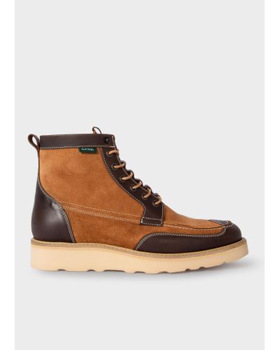 PS by Paul Smith Tan Suede 'tufnel' Boots Brown