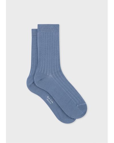 Paul Smith Cornflower Blue Ribbed Socks