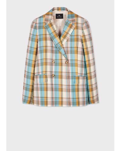 PS by Paul Smith Multicolour Check Double Breasted Jacket