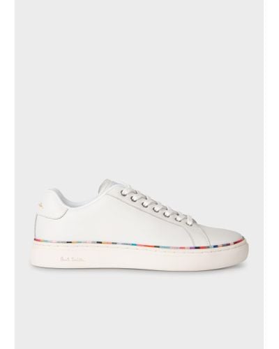 Paul Smith White 'lapin' Swirl Band Trainers - Natural