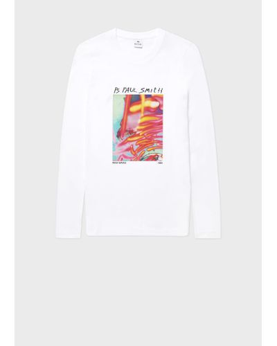 PS by Paul Smith 'rave Waves' Long-sleeve T-shirt White