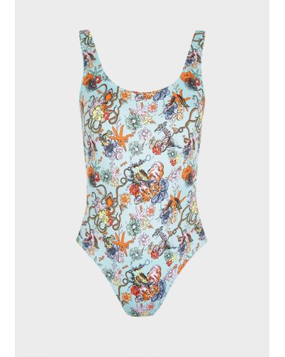 Paul Smith 'sea Floral' Print Swimsuit - White