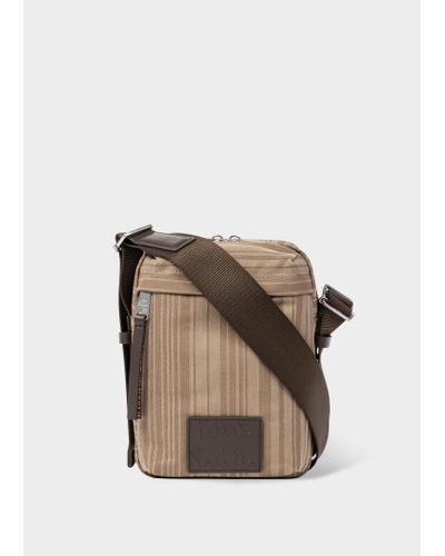 Paul Smith Sand 'shadow Stripe' Cross-body Bag - White