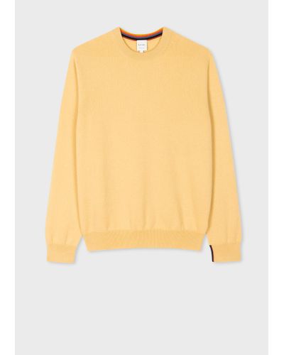 Paul Smith Yellow Cashmere Crew Neck Jumper