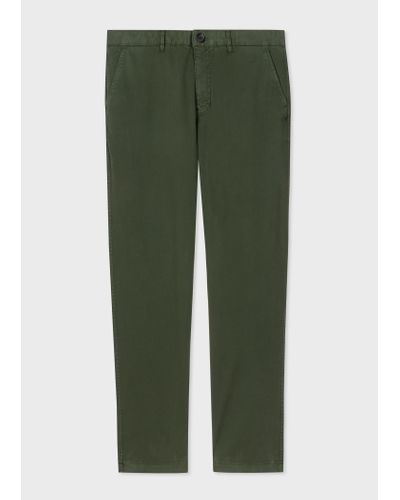 PS by Paul Smith Tapered-fit Dark Green Organic Cotton-stretch Chinos